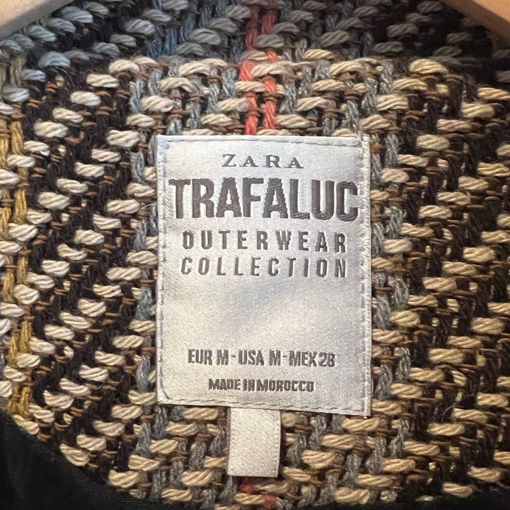 Zara Trafaluc Outerwear Collection Striped Jacquard Coat Multi Color - Rare - Picture 11 of 14
